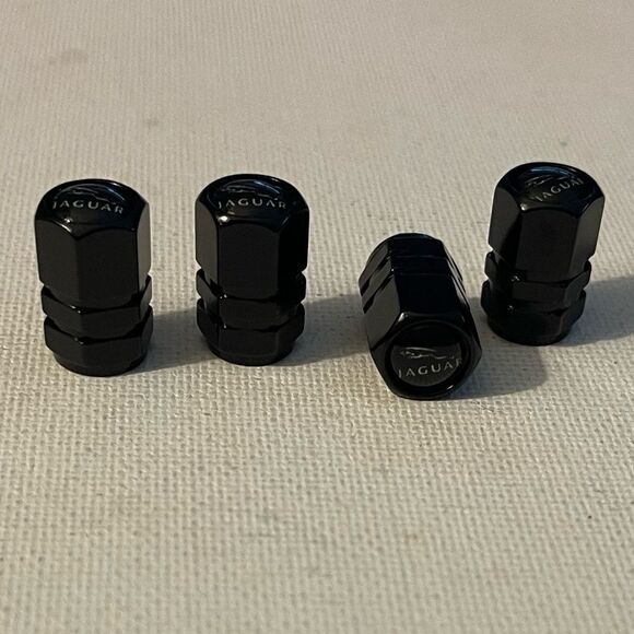 Jaguar Valve Stem Caps in Black Set of 4 NWT - Picture 3 of 4